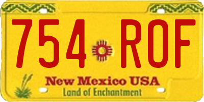 NM license plate 754ROF