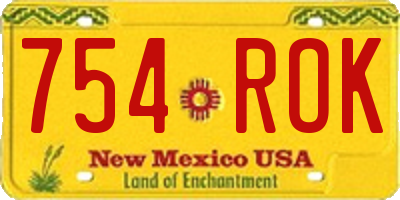 NM license plate 754ROK