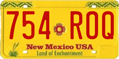 NM license plate 754ROQ