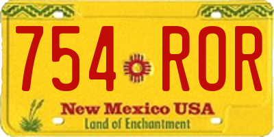 NM license plate 754ROR