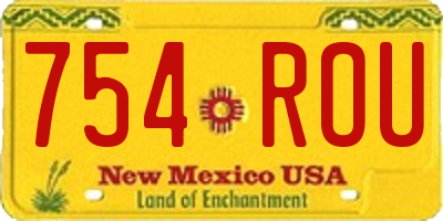 NM license plate 754ROU