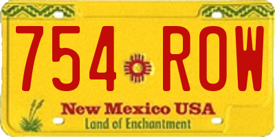 NM license plate 754ROW
