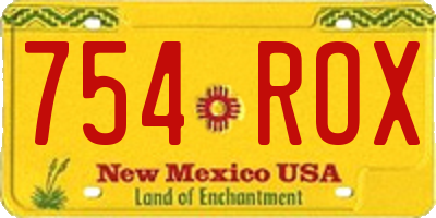NM license plate 754ROX