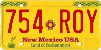 NM license plate 754ROY