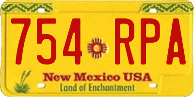 NM license plate 754RPA