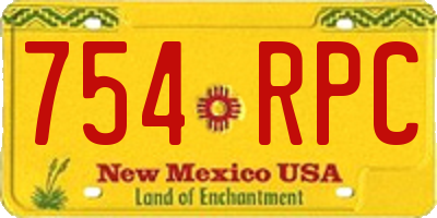 NM license plate 754RPC