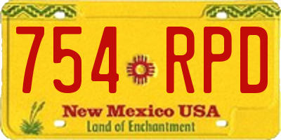 NM license plate 754RPD