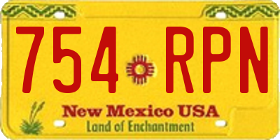NM license plate 754RPN