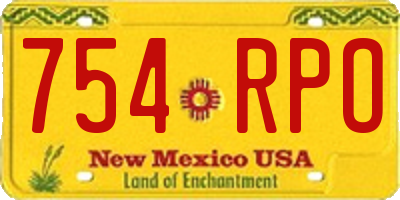 NM license plate 754RPO