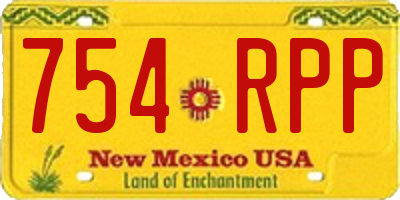 NM license plate 754RPP