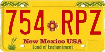NM license plate 754RPZ