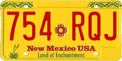 NM license plate 754RQJ