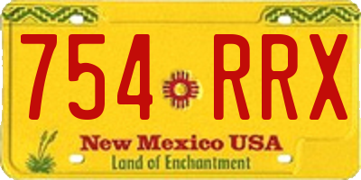 NM license plate 754RRX