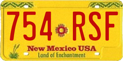 NM license plate 754RSF