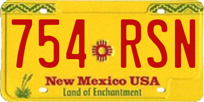 NM license plate 754RSN