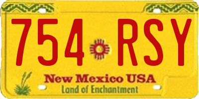 NM license plate 754RSY