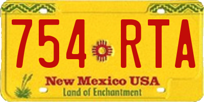 NM license plate 754RTA