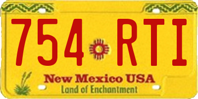 NM license plate 754RTI