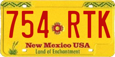 NM license plate 754RTK