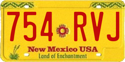 NM license plate 754RVJ