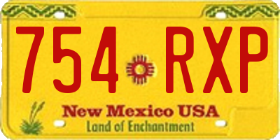 NM license plate 754RXP