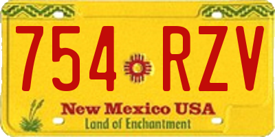 NM license plate 754RZV