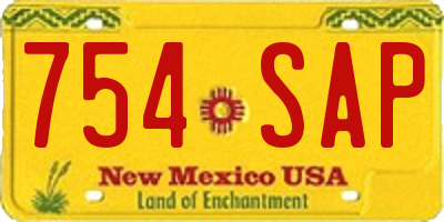 NM license plate 754SAP