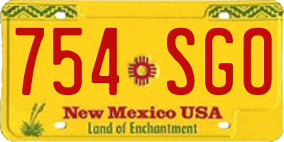 NM license plate 754SGO