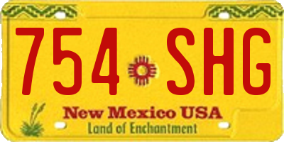 NM license plate 754SHG