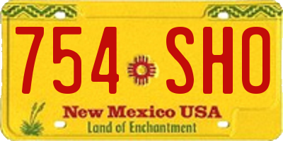 NM license plate 754SHO