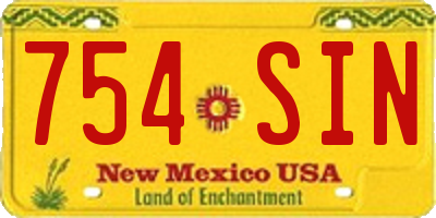 NM license plate 754SIN