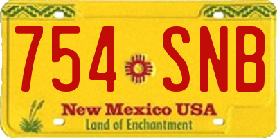 NM license plate 754SNB