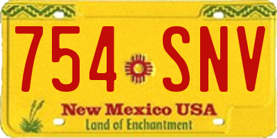 NM license plate 754SNV