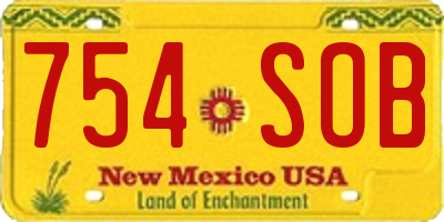 NM license plate 754SOB