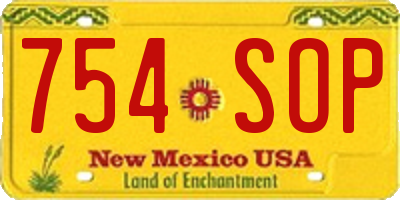 NM license plate 754SOP