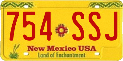 NM license plate 754SSJ