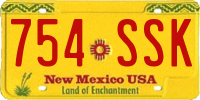 NM license plate 754SSK