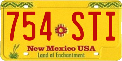 NM license plate 754STI