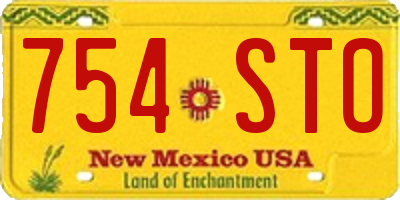 NM license plate 754STO
