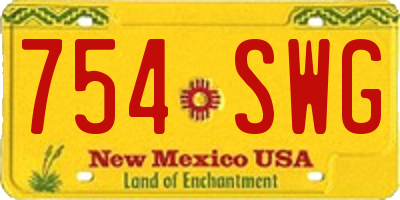 NM license plate 754SWG