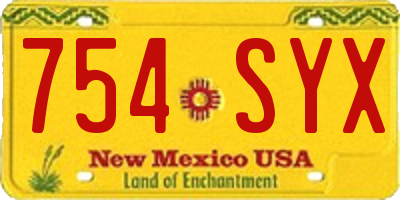 NM license plate 754SYX