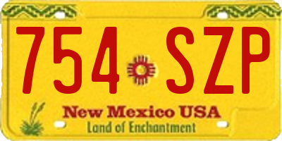 NM license plate 754SZP