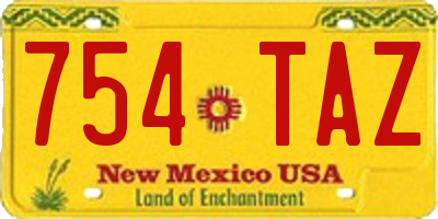NM license plate 754TAZ