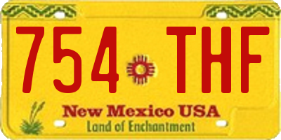 NM license plate 754THF