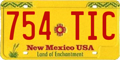 NM license plate 754TIC