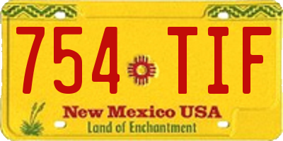 NM license plate 754TIF