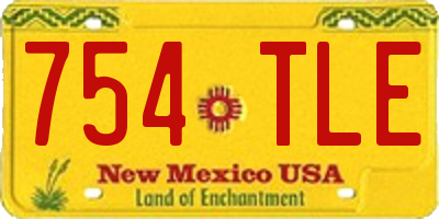 NM license plate 754TLE