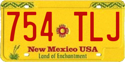 NM license plate 754TLJ