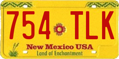NM license plate 754TLK