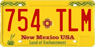 NM license plate 754TLM
